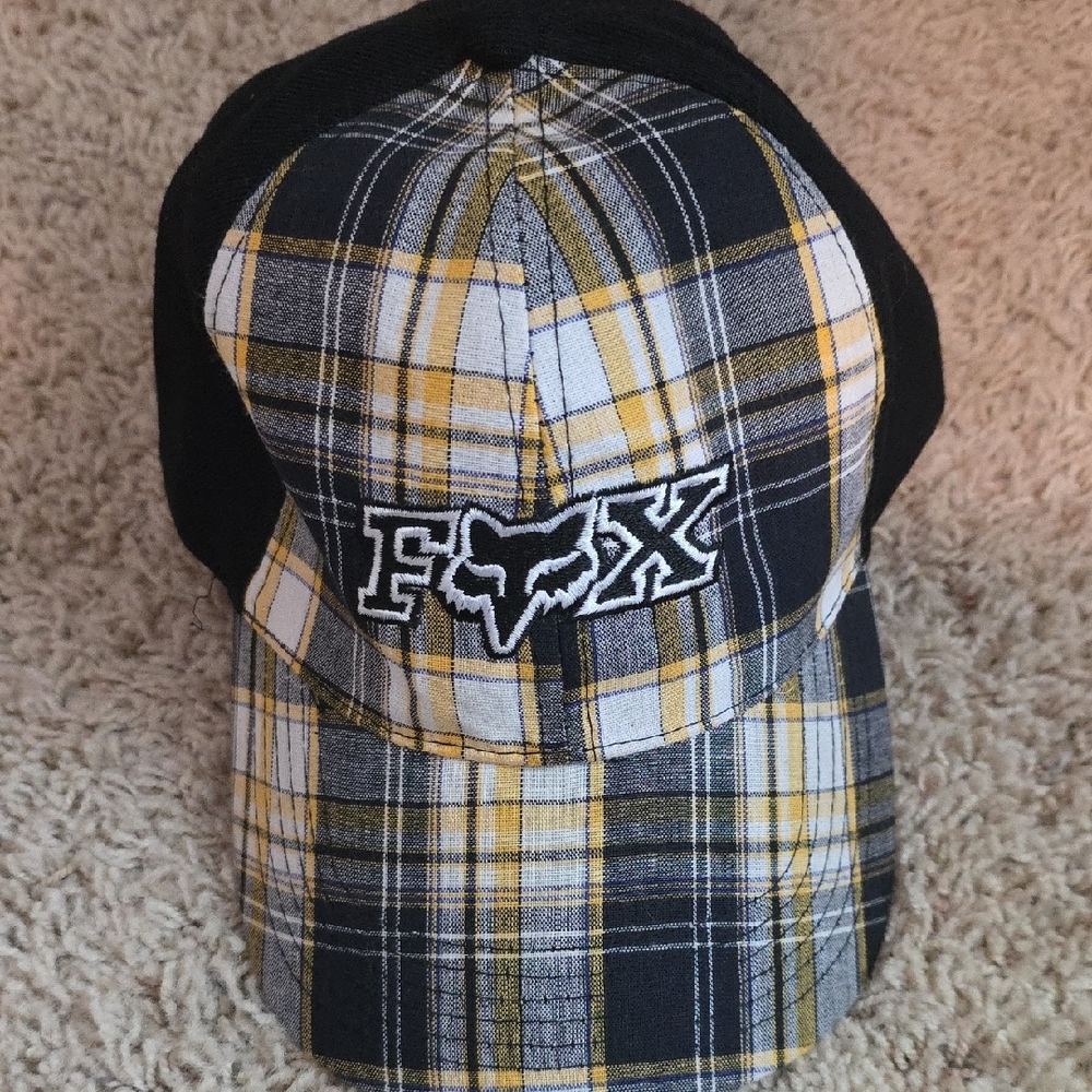 Fox Checkered Hat in Black and Yellow
